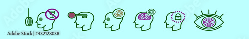 set of hypnosis cartoon icon design template with various models. vector illustration isolated on blue background
