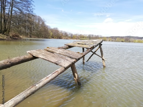 wooden bridge over the lake