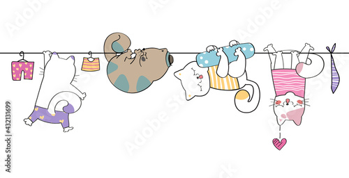 Cute hand drawing funny wild animal parade greeting card cartoon doodle wallpaper