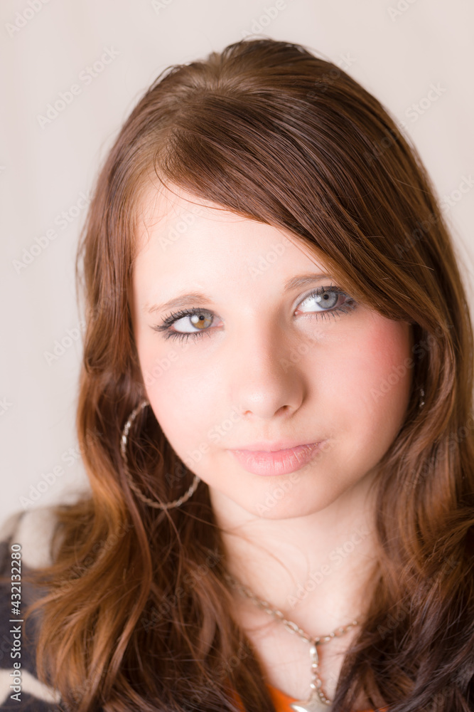 portrait of a teenage girl closeup portrait of a teenage girl closeup