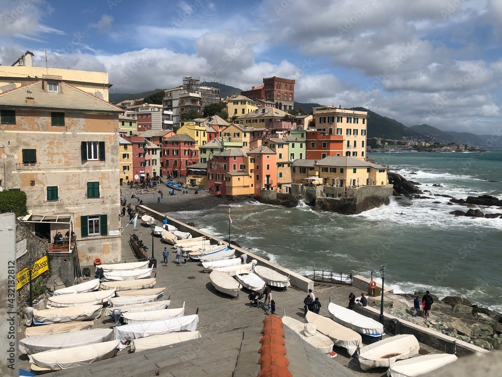 view of the town of boccadasse in northern italy