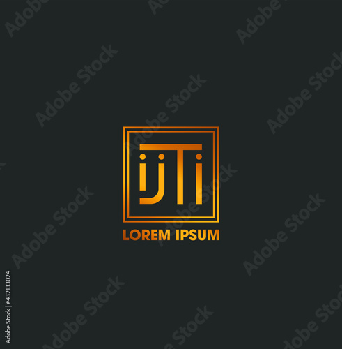 IJTI company logo in golden color. IJTI company monogram
vector.  photo