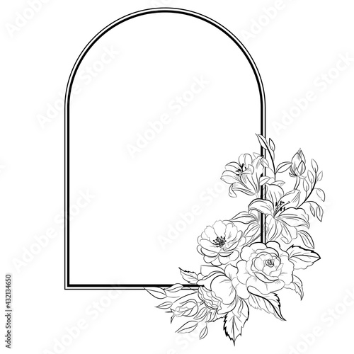frame with floral decoration