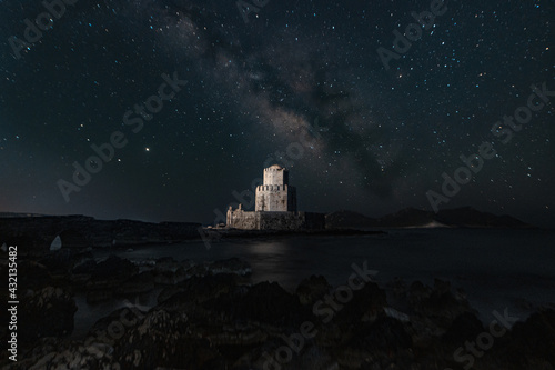 An ancient Castle under the night sky