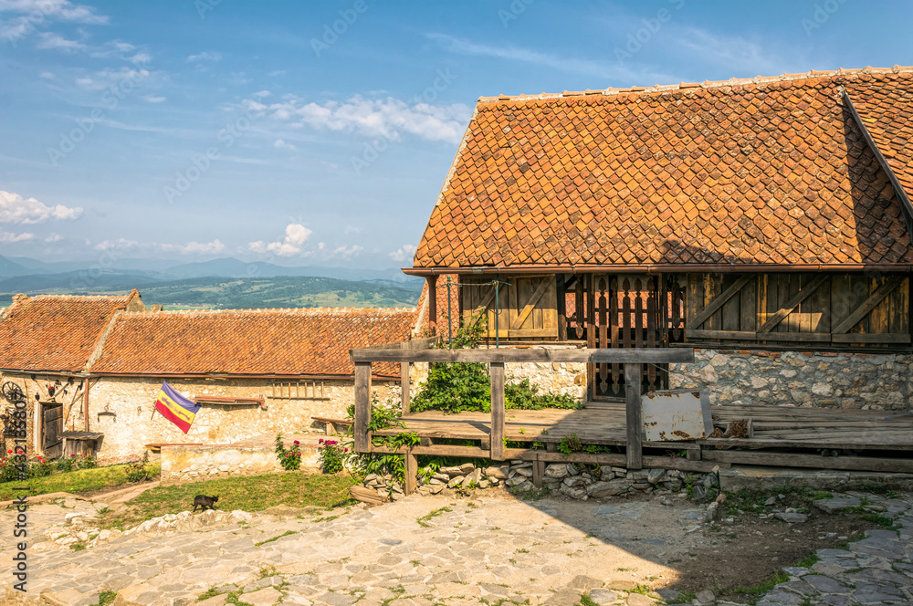 Old house in Romania with flowers Old house in Romania with flowers