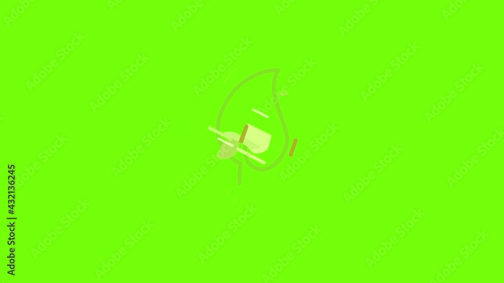 Environment icon animation cartoon object on green screen background Environment icon animation cartoon object on green screen background