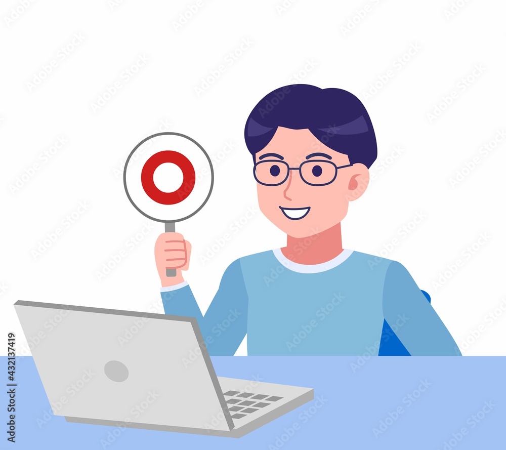 メガネを掛けた若い男性