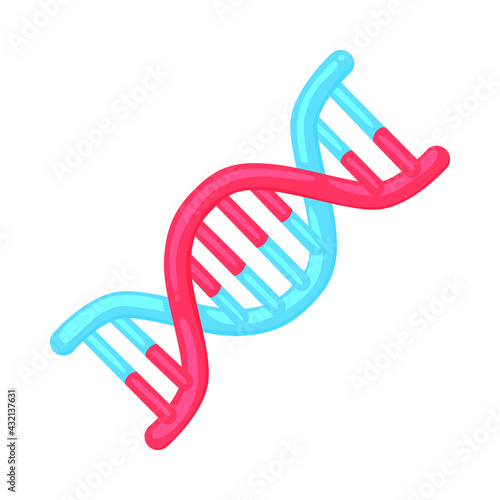 DNA Sign Emoji Icon Illustration. Biology Vector Symbol Emoticon Design Clip Art Sign Comic Style.