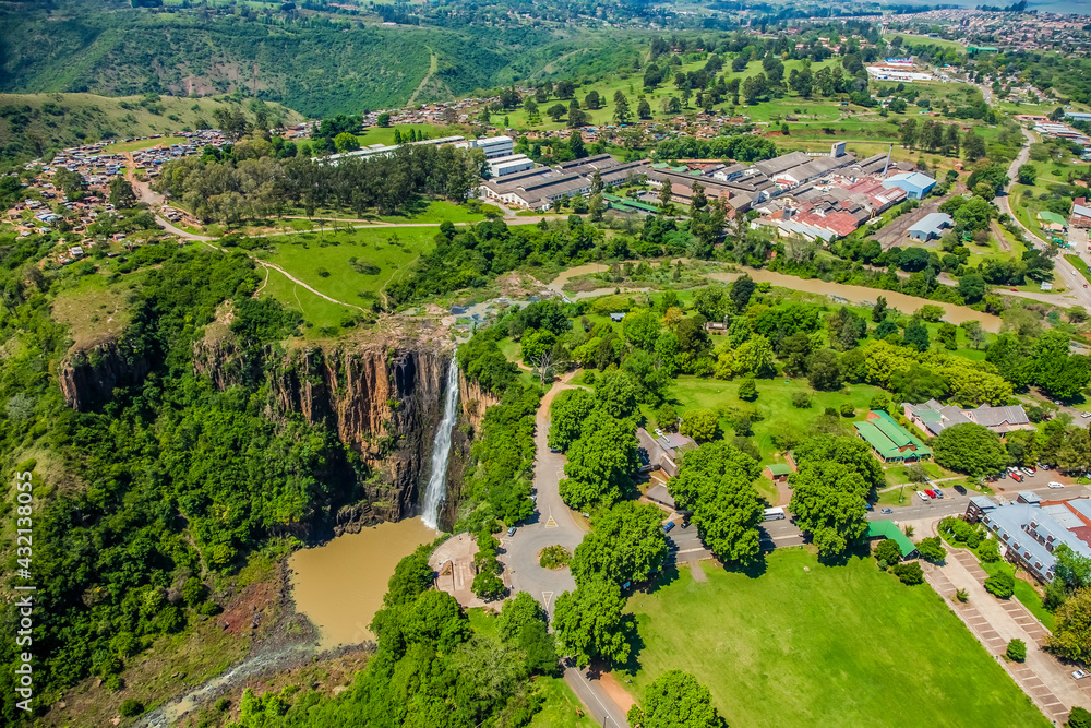 Aerial View of Howick Falls in KwaZulu-Natal South Africa