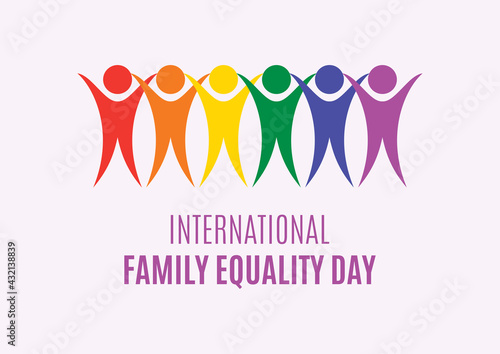 International Family Equality Day vector. Group of rainbow people abstract icon vector. Colorful people figures standing in a row vector. Important day