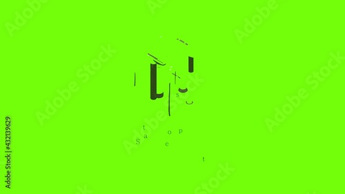 Seat post icon animation cartoon object on green screen background photo