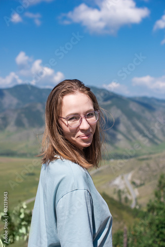 Woman portrait in Altai mountains © olinchuk