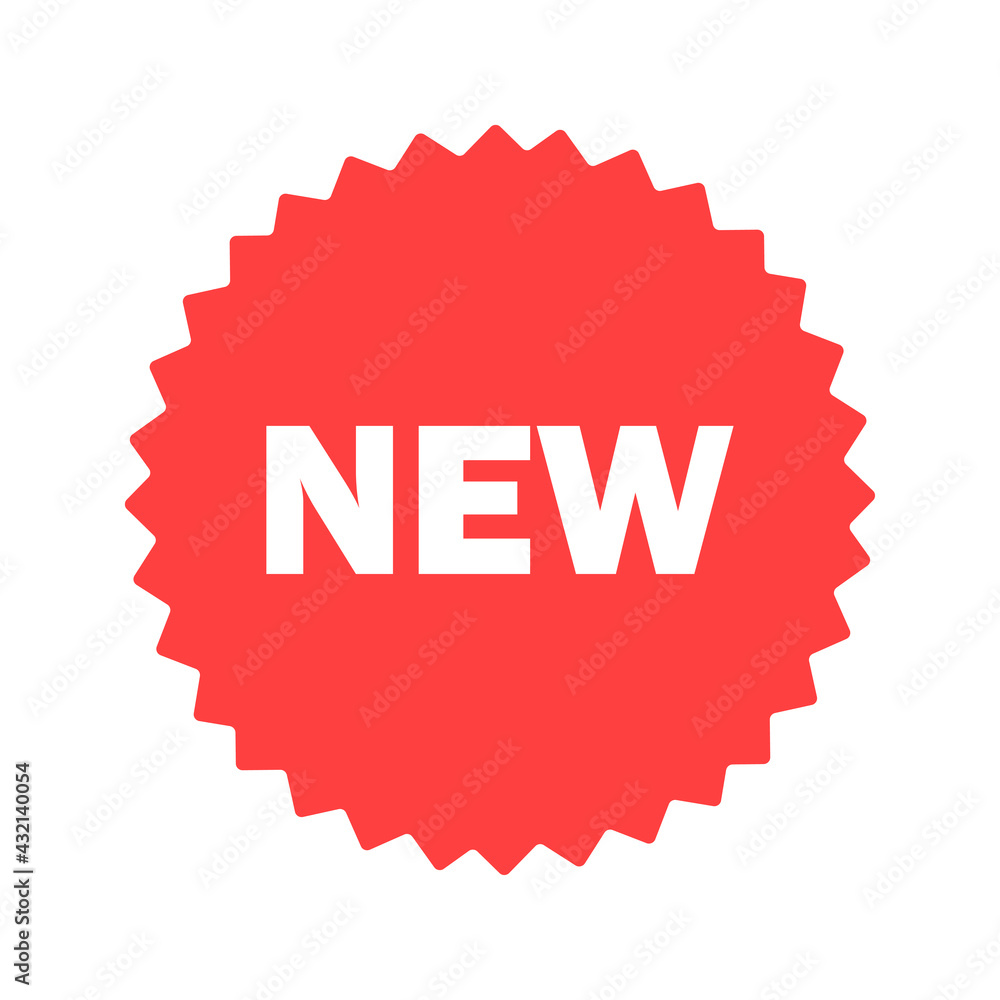 New label isolated on white background. The concept is new. For use in advertising banners or posters. Vector illustration New label isolated on white background. The concept is new. For use in advertising banners or posters. Vector illustration