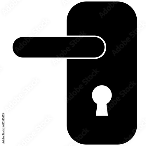 Door handle and keyhole isolated background vector image