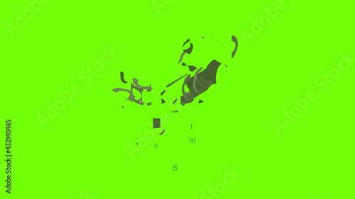 Stem bicycle icon animation cartoon object on green screen background photo