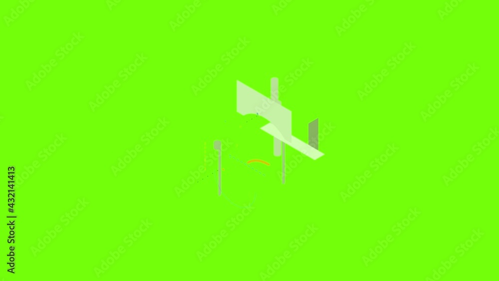 Arch building icon animation cartoon object on green screen background Arch building icon animation cartoon object on green screen background