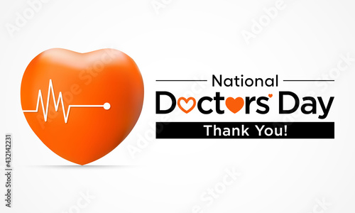 National Doctors' Day is a day celebrated to appreciate and recognize the contributions of physicians to individual lives and communities. Vector illustration.