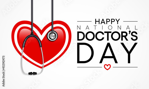 National Doctors' Day is a day celebrated to appreciate and recognize the contributions of physicians to individual lives and communities. Vector illustration.