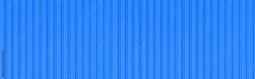 Obraz premium Panorama of Blue Corrugated metal background and texture surface or galvanize steel