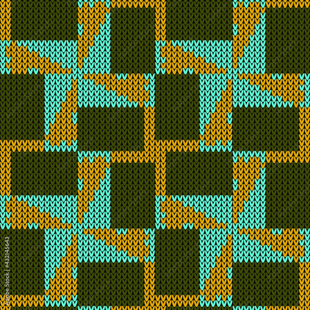 Knitted pattern ornamental. Vector illustration