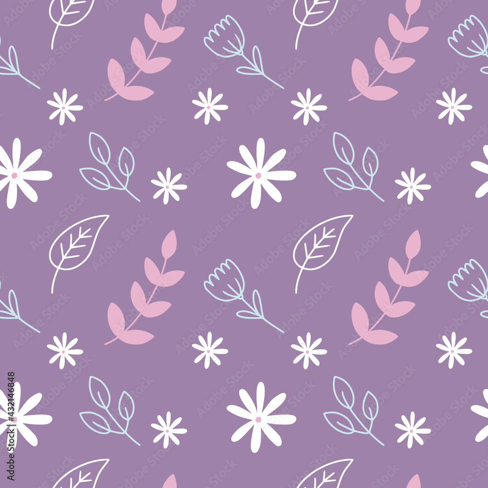 Seamless pattern with pattern of twigs and plants. Endless background for printing on fabric, textiles and packaging paper. Seamless pattern with pattern of twigs and plants. Endless background for printing on fabric, textiles and packaging paper.