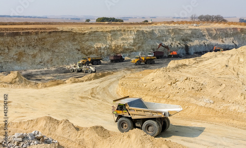 Canvas Print Open Pit Coal Mining and Equipment