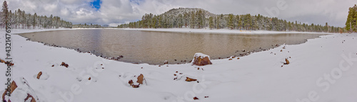 Kaibab Lake in winter viewed from its Dam, Kaibab National Forest, Arizona, USA
