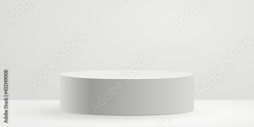 White circle stage background illustration