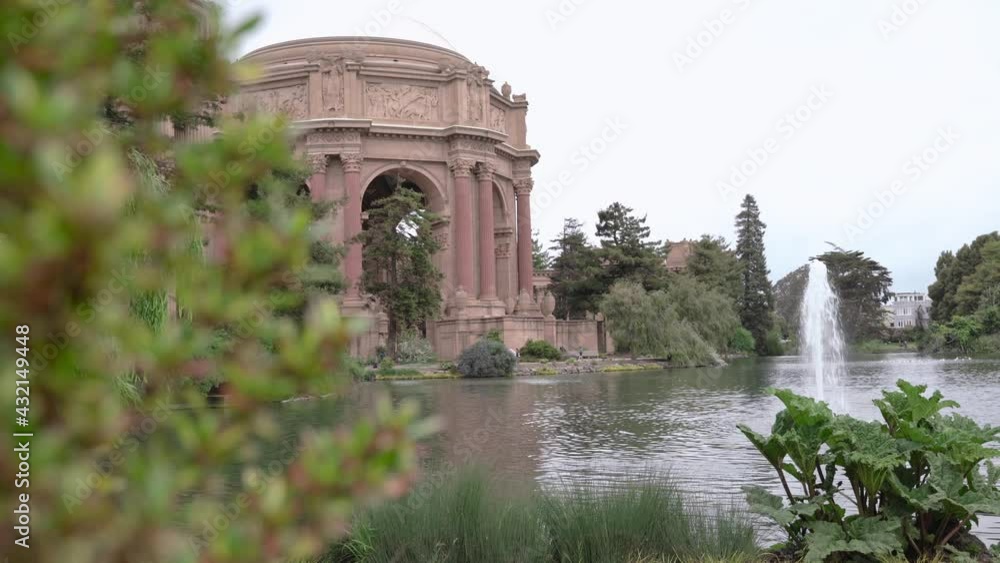 A fountain in the park of the Palace of Fine Arts Museum A fountain in the park of the Palace of Fine Arts Museum