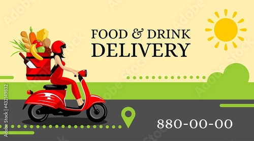 Delivery food and drink illustration in vector EPS8
