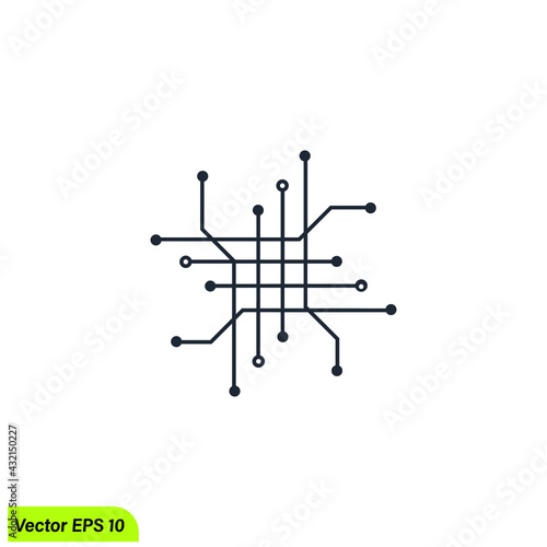 circuit icon network symbol vector illustration 