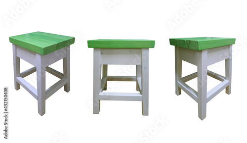 Painted wooden stool chair