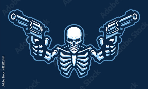 skull character with two guns