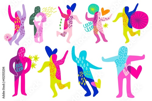 Vector set with people dancing illustrations. (ID: 432155204)
