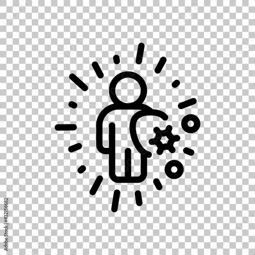 Immune system, antivirus protection, simple medical icon. Black editable linear symbol on transparent background