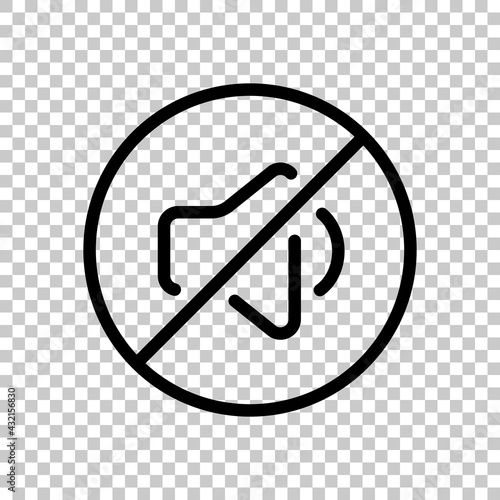 Keeping silence, be quiet, silent please, shhh. Black editable linear symbol on transparent background