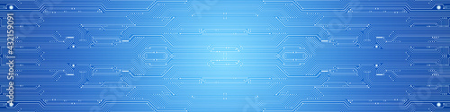 Abstract Technology Background, blue circuit board pattern, microchip, power line