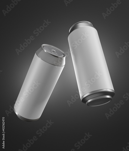 Two aluminum cans in the air