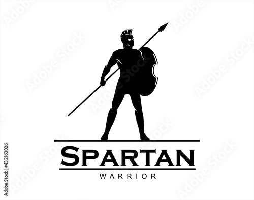 Sparta soldier warrior holding spear and shield