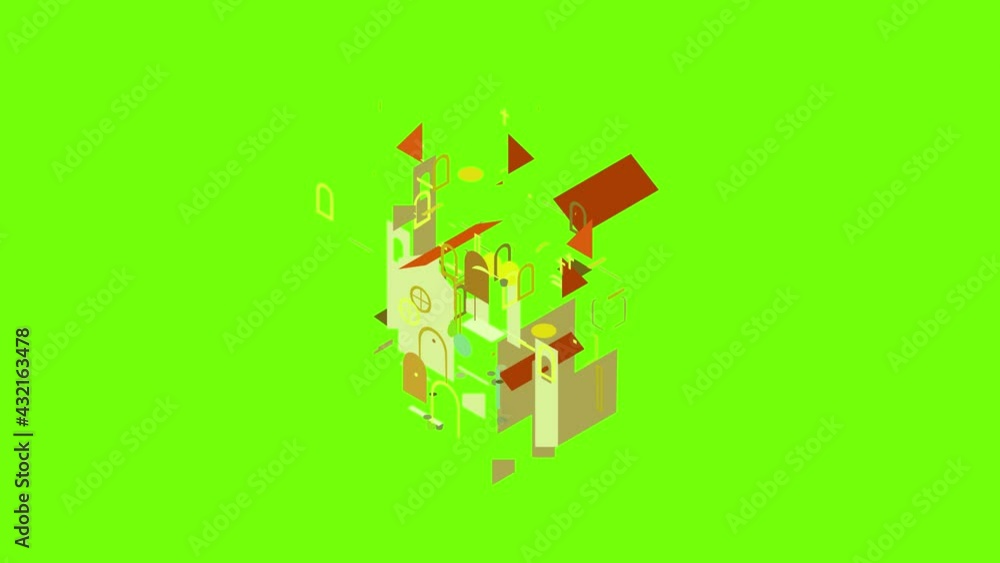 Protestant church icon animation cartoon object on green screen background Protestant church icon animation cartoon object on green screen background