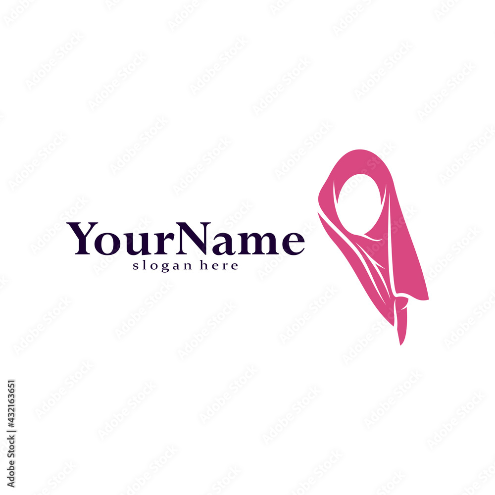 Fototapeta premium Hijab logo vector illustration design template. creative design