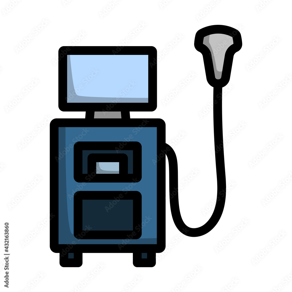 Ultrasound Diagnostic Machine Icon Ultrasound Diagnostic Machine Icon