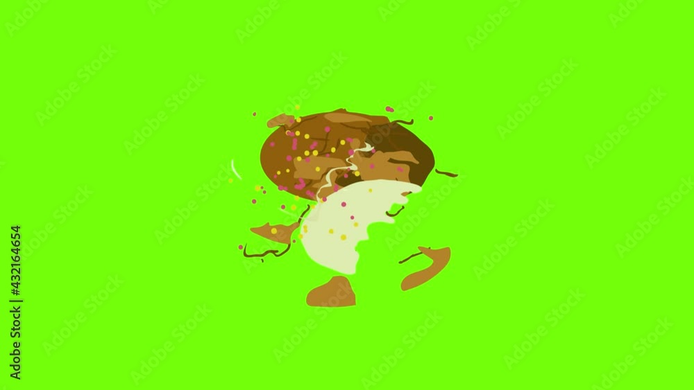 Half chocolate biscuit icon animation cartoon object on green screen background Half chocolate biscuit icon animation cartoon object on green screen background