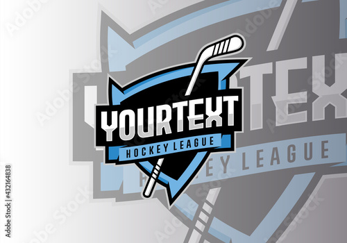 Hockey league tournament logo sport design template