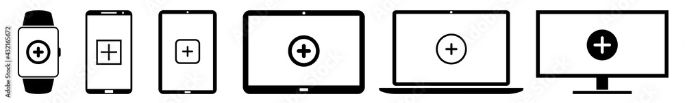 Display plus, add, plus, zoom, cross, addition, summing Icon Devices Set | Web Screen positive, adding, up, bonus Device Online | Laptop Vector Illustration | Mobile Phone | PC Computer Sign Isolated Display plus, add, plus, zoom, cross, addition, summing Icon Devices Set | Web Screen positive, adding, up, bonus Device Online | Laptop Vector Illustration | Mobile Phone | PC Computer Sign Isolated
