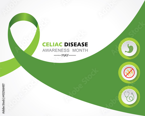 Vector illustration of Celiac Disease Awareness Month in May.