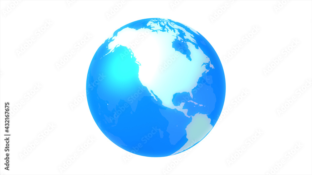アメリカ中心の青いデジタルネットワークイメージ白背景