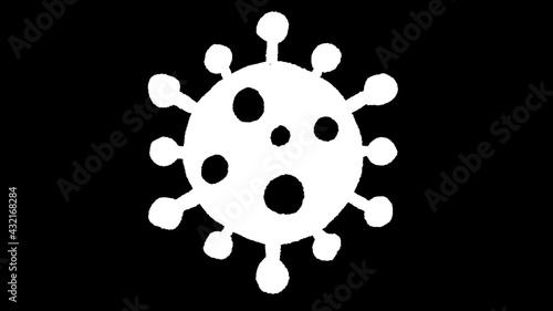 whiteboard style animation of a stylized coronavirus