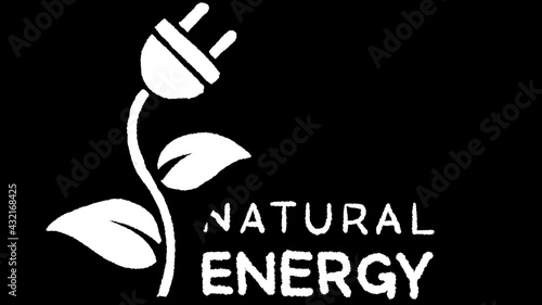 whiteboard style animation of a natural energy icon, sustainable ecology theme