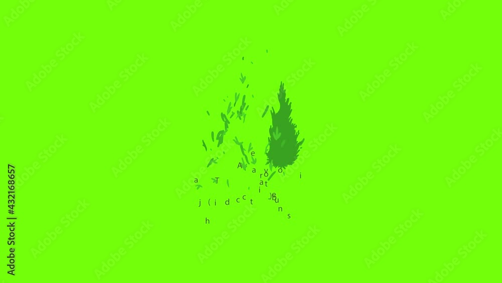 Arborvitae icon animation cartoon object on green screen background Arborvitae icon animation cartoon object on green screen background